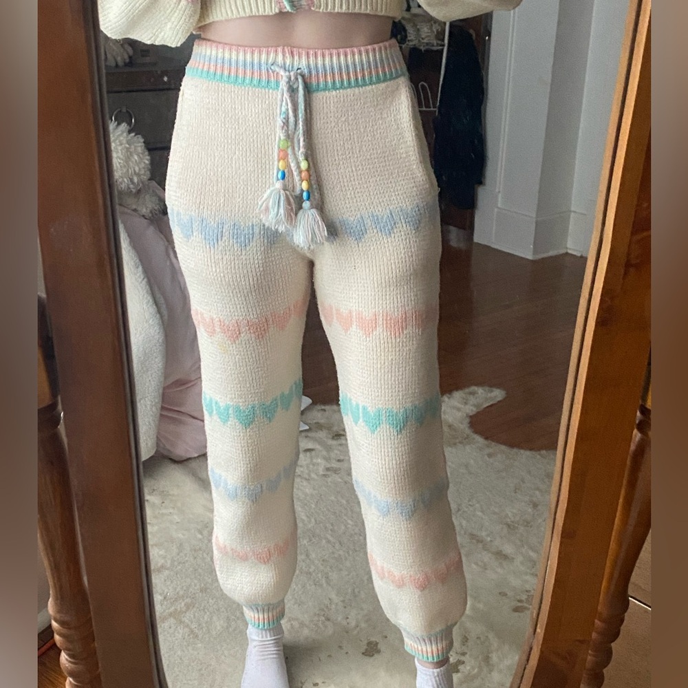 Loveshackfancy chabela heart knit pants